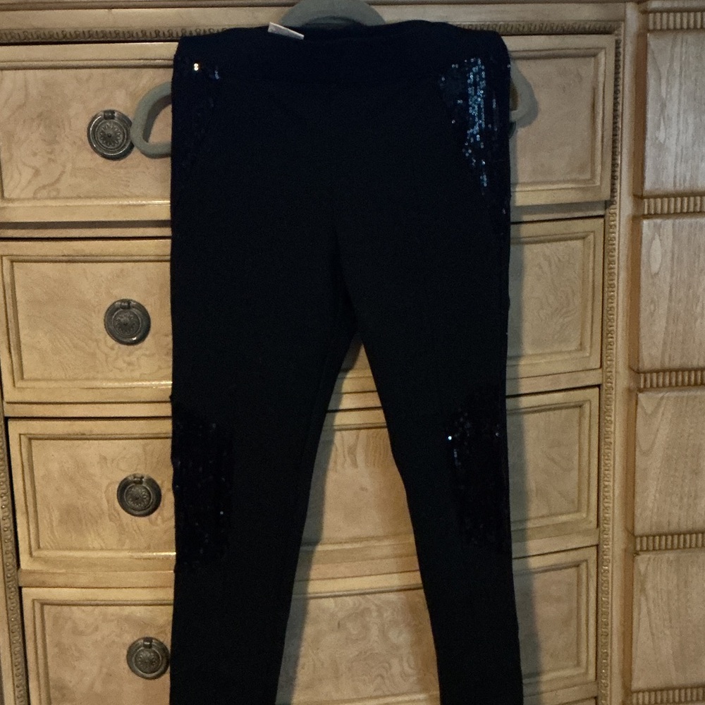 Black Sequin detailed Leggings